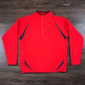 Champion Men’s Outdoor Sporty Style 1/4 Zip Red Orange Pullover Sweater Size L